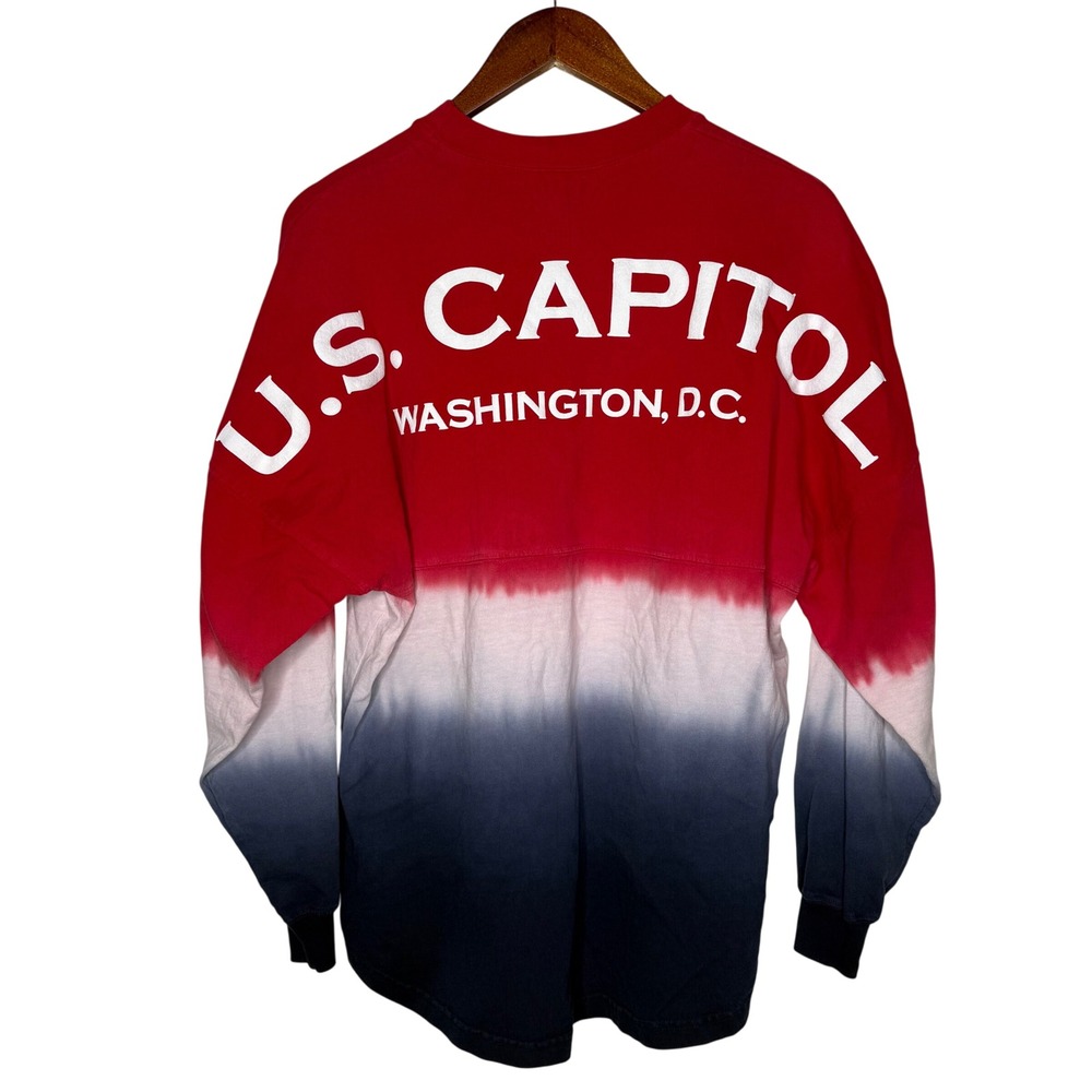 Spirit Jersey U.S. Capitol Washington D.C. Tie Dye Red‎ White Blue Top Sz S l